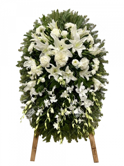Венок из живых цветов ВЖ - 130-4 на похороны